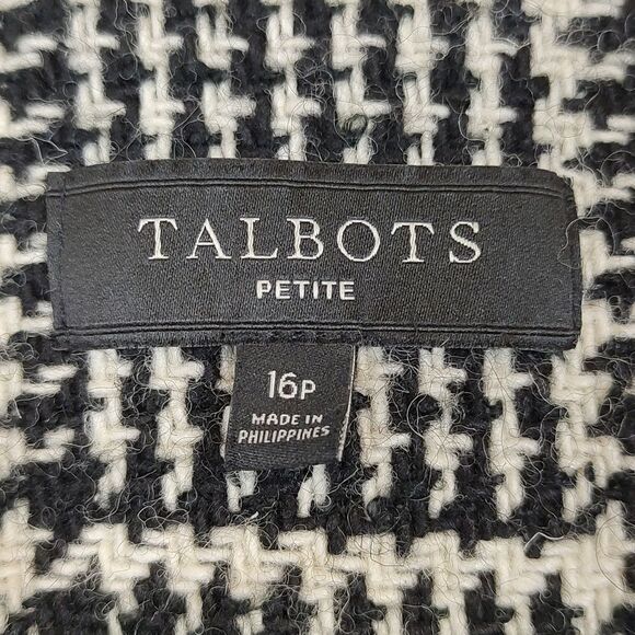 Talbot's Houndstooth Plaid Double Breasted Wool Blend Coat - Picture 2 of 12